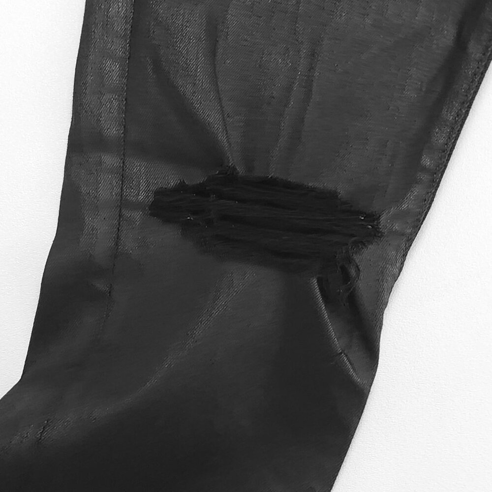 AG Adriano Goldschmied The Farrah Skinny Distressed Women's 27 Black Leatherette - Picture 13 of 16